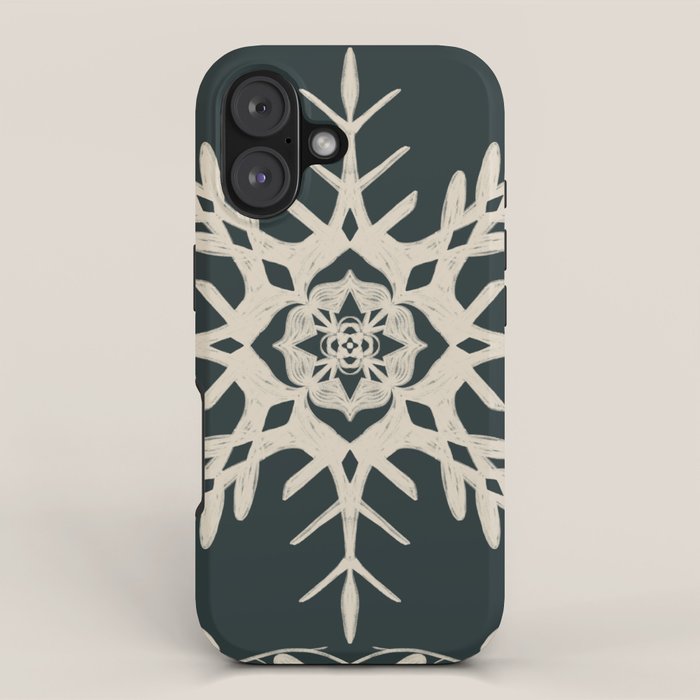 Scandinavian Snowflake no. 3 navy colorway  iPhone Case Gallery Image 1