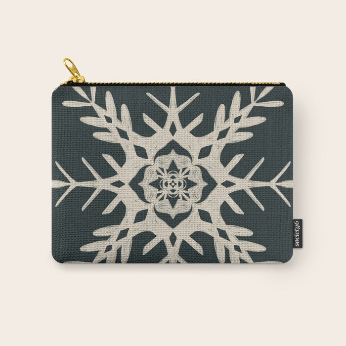 Scandinavian Snowflake no. 3 navy colorway  Carry All Pouch Gallery Image 1