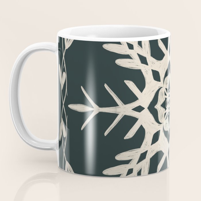 Scandinavian Snowflake no. 3 navy colorway  Coffee Mug Gallery Image 3