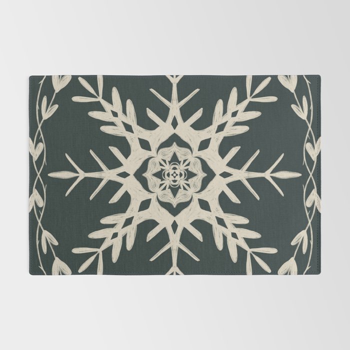 Scandinavian Snowflake no. 3 navy colorway  Rug Gallery Image 2