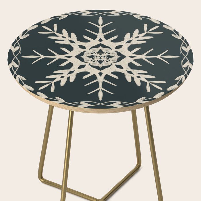 Scandinavian Snowflake no. 3 navy colorway  Side Table Gallery Image 2