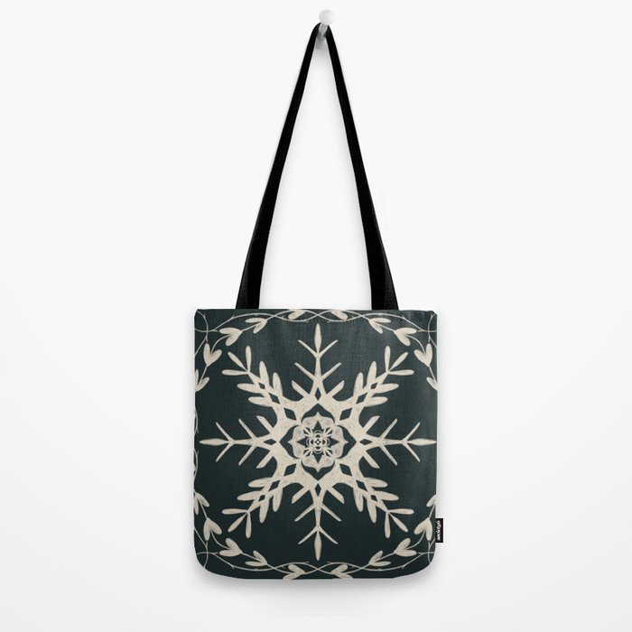 Scandinavian Snowflake no. 3 navy colorway  Tote Bag Gallery Image 2