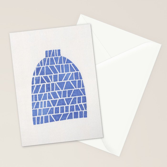 Linocut Vase #5 Stationery Card Gallery Image 2