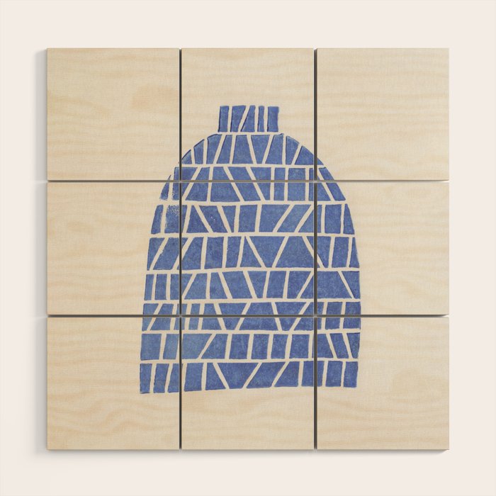 Linocut Vase #5 Wood Wall Art Gallery Image 1