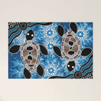 Authentic Aboriginal Art - Sea Turtles Welcome Mat Gallery Image 1