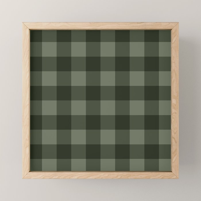 Gingham Plaid Pattern - Forest Green Mini Art Print Gallery Image 1