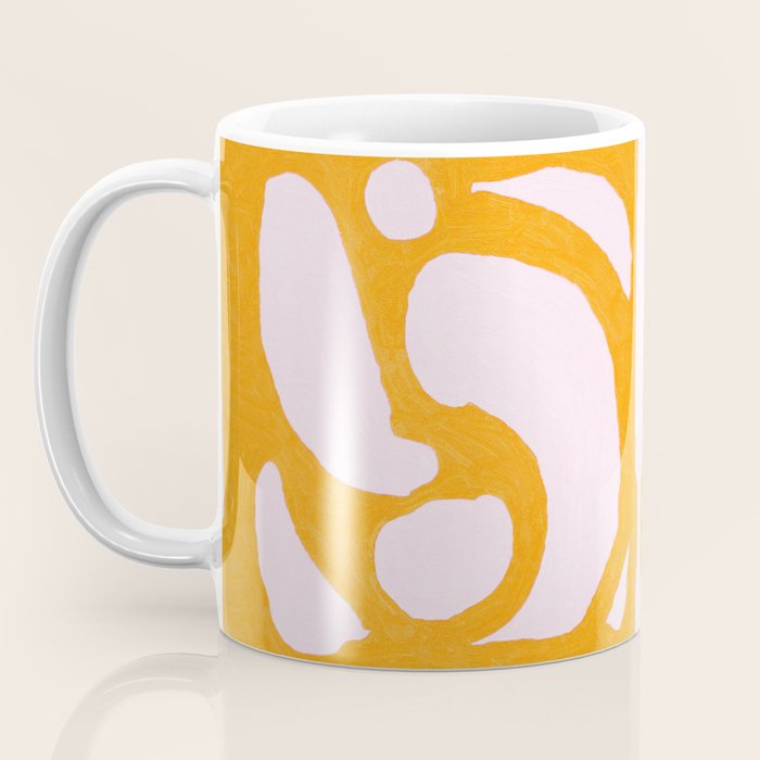Abstract in Yellow and Cream Coffee Mug Gallery Image 3