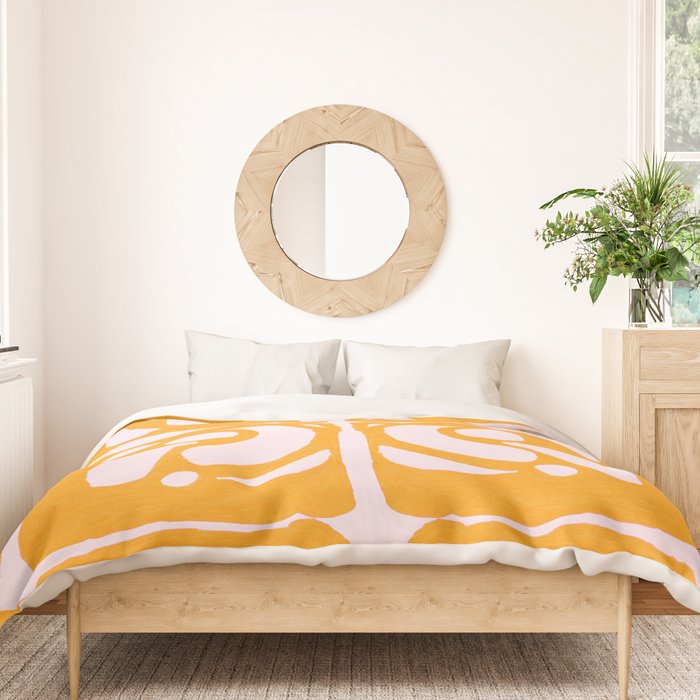 Abstract in Yellow and Cream Duvet Cover Gallery Image 3
