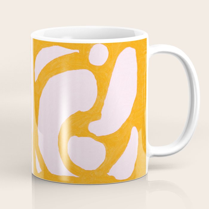 Abstract in Yellow and Cream Coffee Mug Gallery Image 1