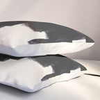 Mid Century Modern Minimalist Abstract Art Brush Strokes Black & White Ink Art Colorfield Pillow Sham Gallery Image 3