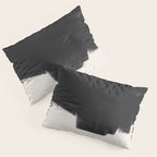 Mid Century Modern Minimalist Abstract Art Brush Strokes Black & White Ink Art Colorfield Pillow Sham Gallery Image 3