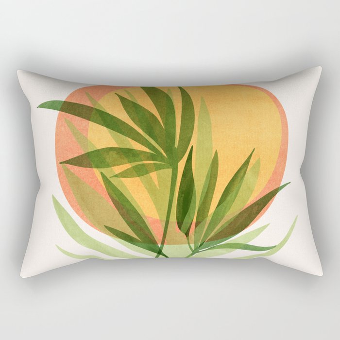 Retro Sunset Garden Still Life Rectangular Pillow Gallery Image 1