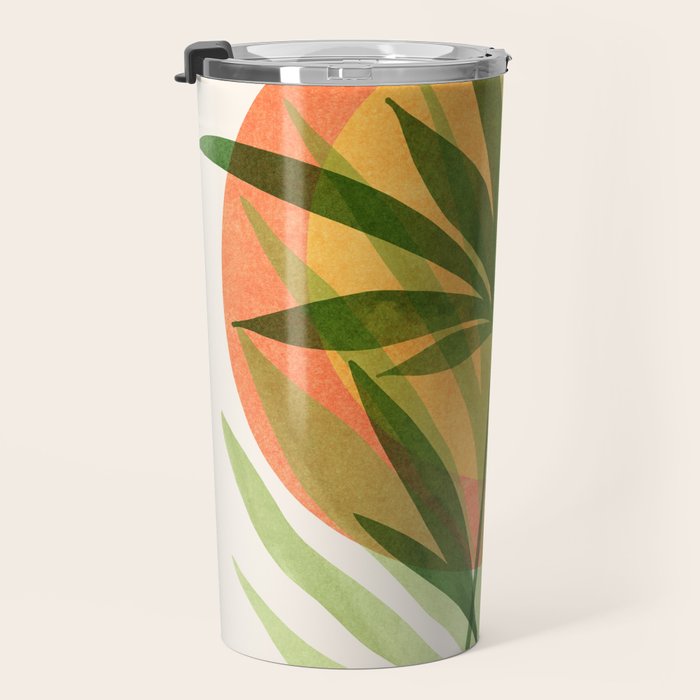 Retro Sunset Garden Still Life Travel Mug Gallery Image 3