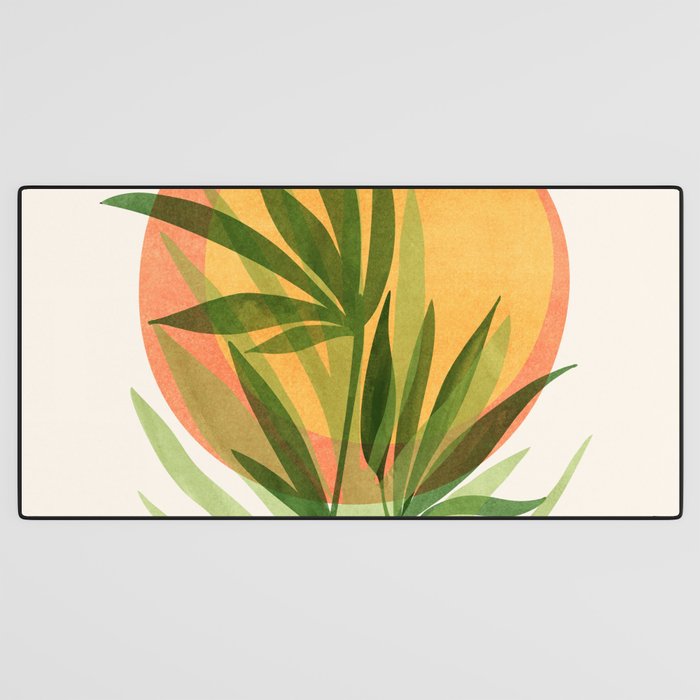 Retro Sunset Garden Still Life Desk Mat Gallery Image 3