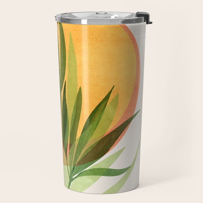Retro Sunset Garden Still Life Travel Mug Gallery Image 2