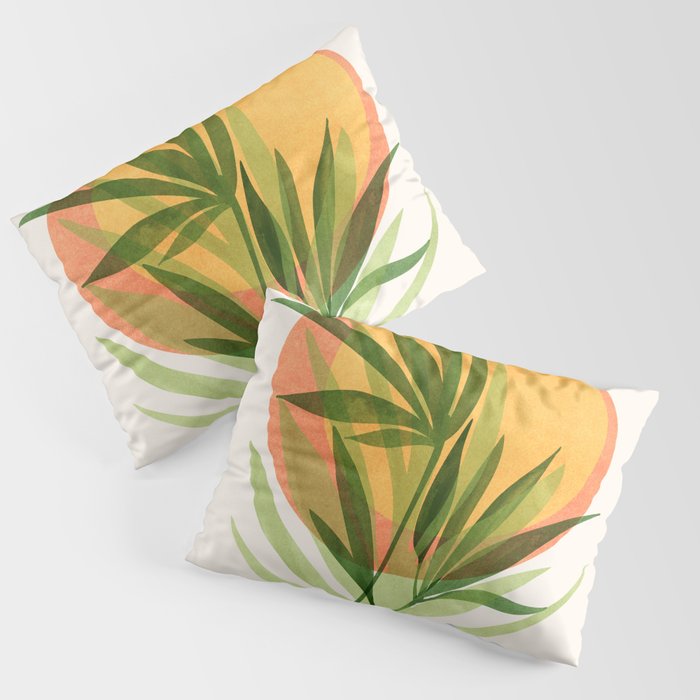 Retro Sunset Garden Still Life Pillow Sham Gallery Image 3
