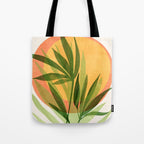 Retro Sunset Garden Still Life Tote Bag Gallery Image 1