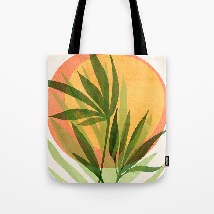Retro Sunset Garden Still Life Tote Bag Gallery Image 1