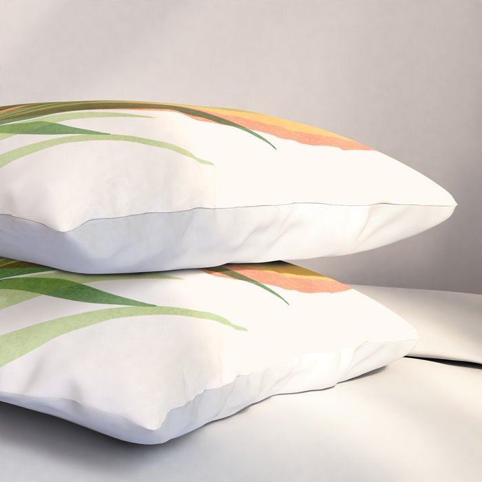 Retro Sunset Garden Still Life Pillow Sham Gallery Image 3