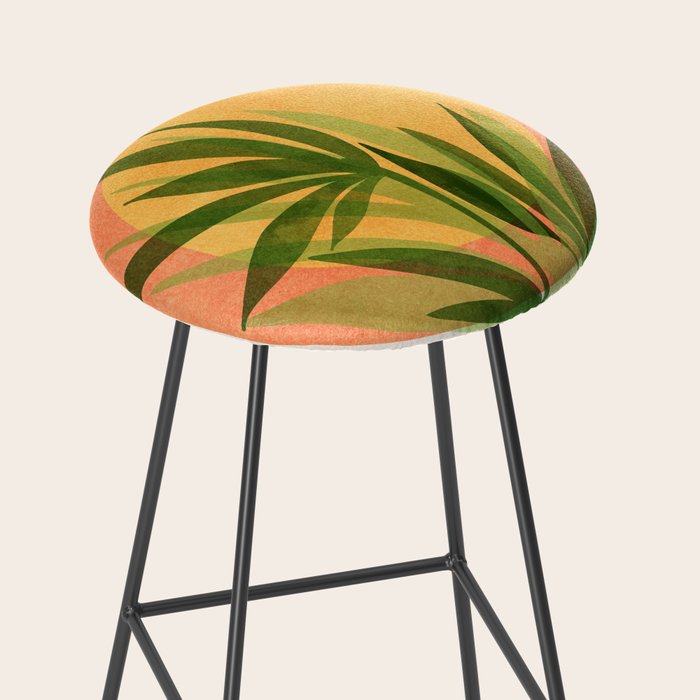 Retro Sunset Garden Still Life Stool Gallery Image 2