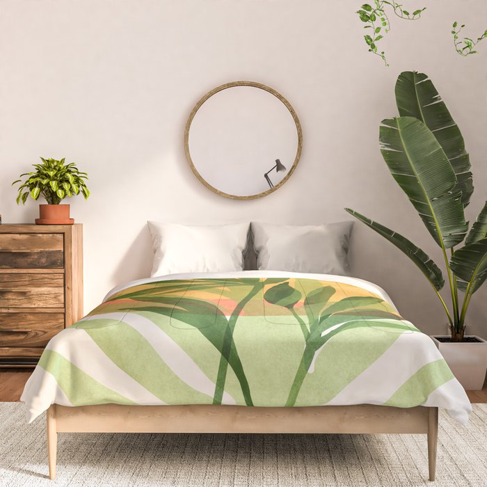 Retro Sunset Garden Still Life Comforter Gallery Image 3
