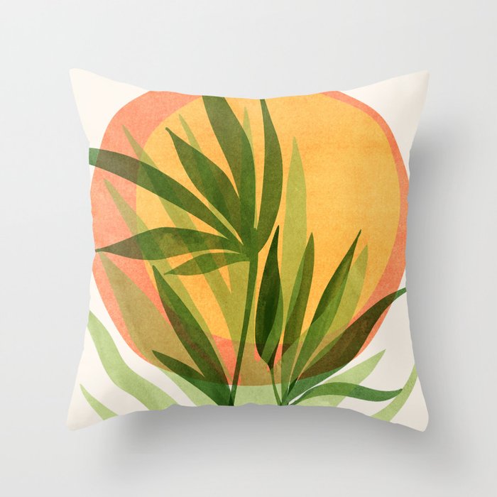 Retro Sunset Garden Still Life Throw Pillow Gallery Image 6
