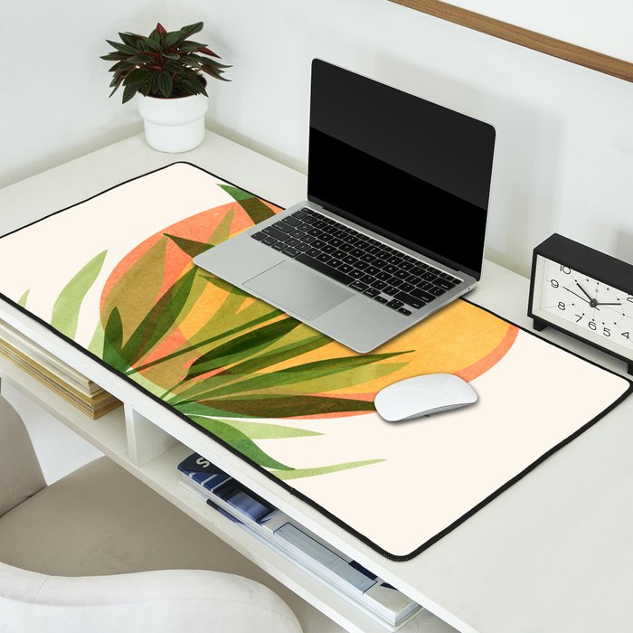 Retro Sunset Garden Still Life Desk Mat Gallery Image 2