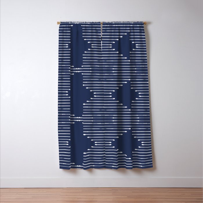 Geo (Navy) Window Curtain Gallery Image 3