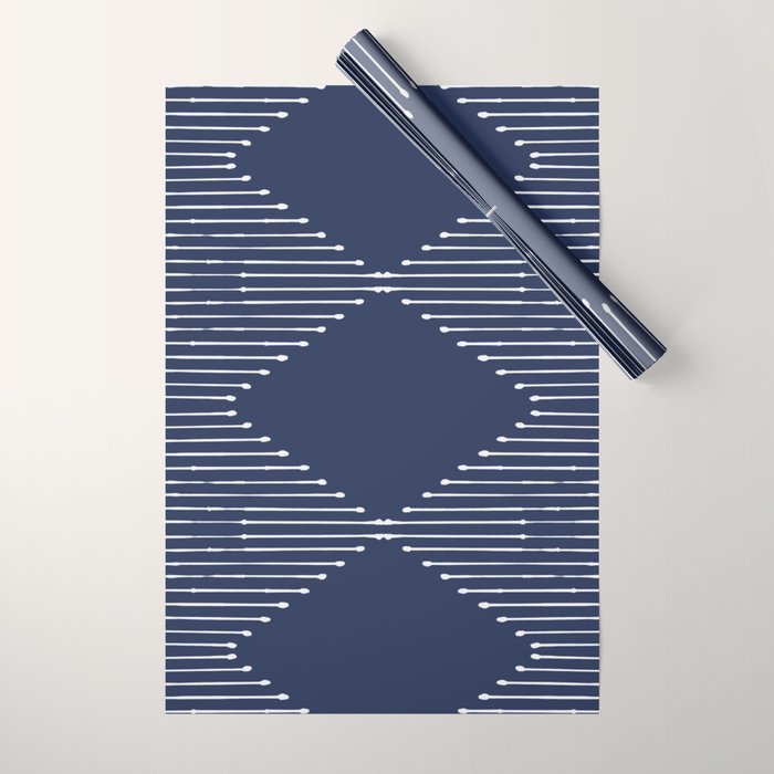 Geo (Navy) Wrapping Paper Gallery Image 1