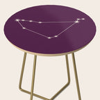 Capricorn Zodiac Star Constellation Line Art Plum Purple Side Table Gallery Image 2