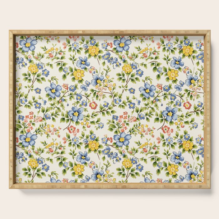 Cute Summer Floral Hand Painted Serving Tray Gallery Image 1