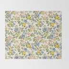 Cute Summer Floral Hand Painted Throw Blanket Gallery Image 2