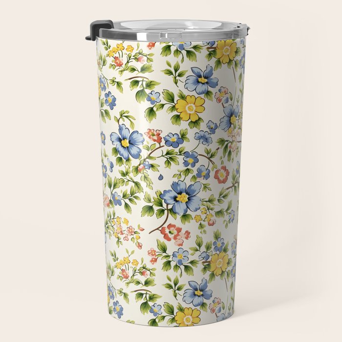 Cute Summer Floral Hand Painted Travel Mug Gallery Image 3