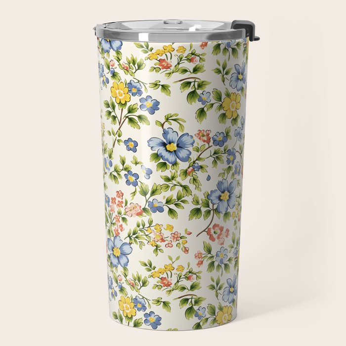 Cute Summer Floral Hand Painted Travel Mug Gallery Image 2