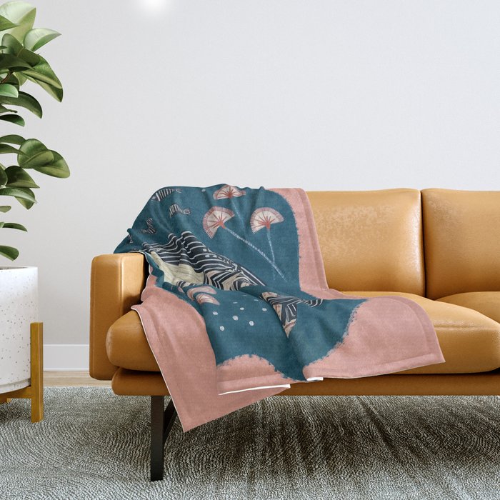 Whale in Bloom Throw Blanket Gallery Image 1