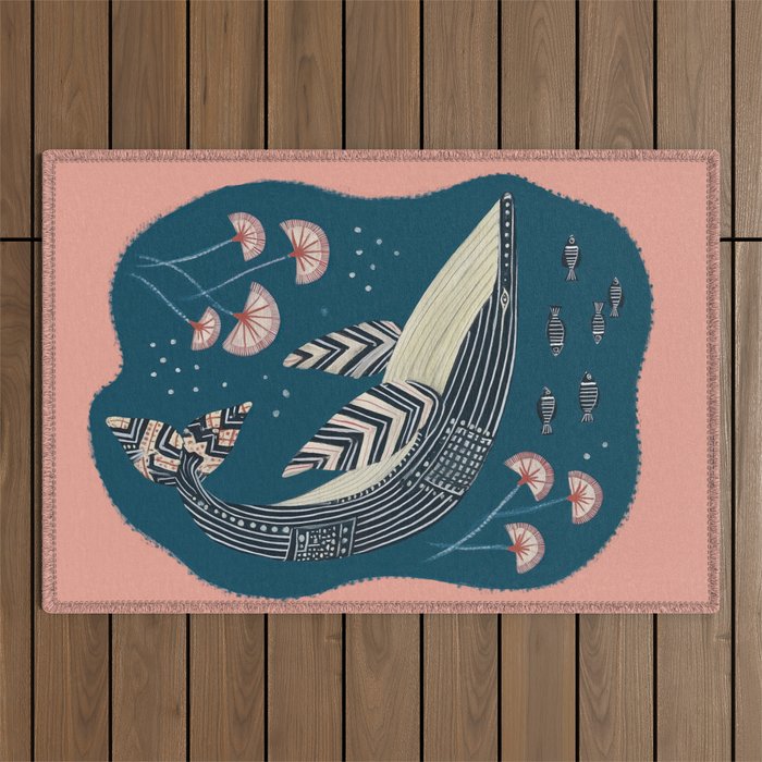 Whale in Bloom Outdoor Rug Gallery Image 1