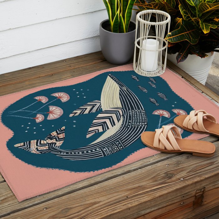 Whale in Bloom Outdoor Rug Gallery Image 2