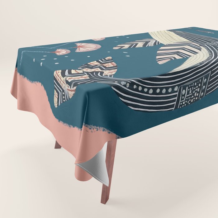Whale in Bloom Tablecloth Gallery Image 1