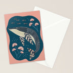 Whale in Bloom Stationery Card Gallery Image 2
