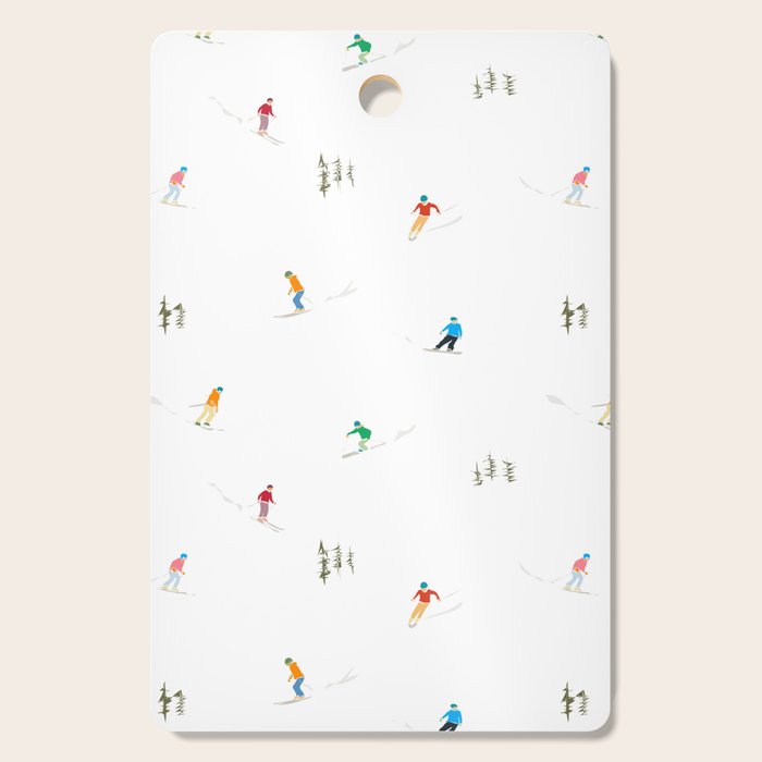 Mountain Skiers Pattern Cutting Board Gallery Image 1