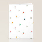Mountain Skiers Pattern Stationery Card Gallery Image 2