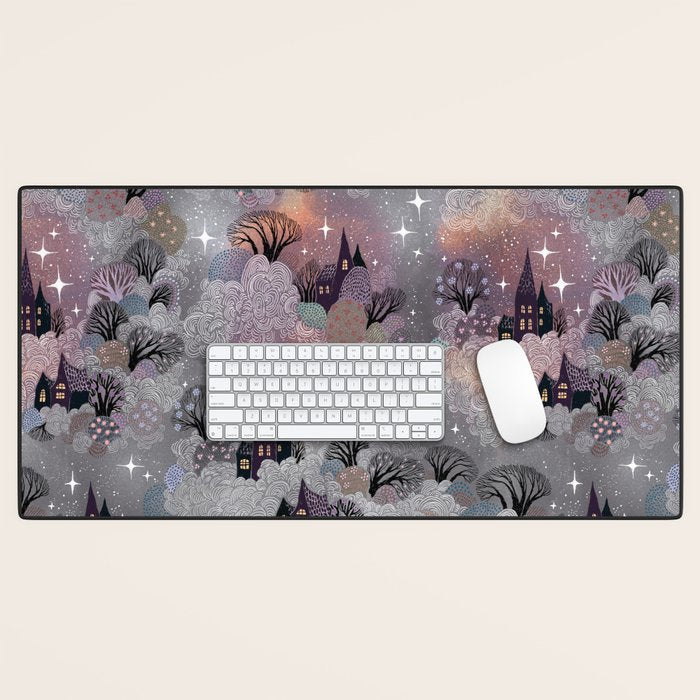The Sleepy Village Desk Mat