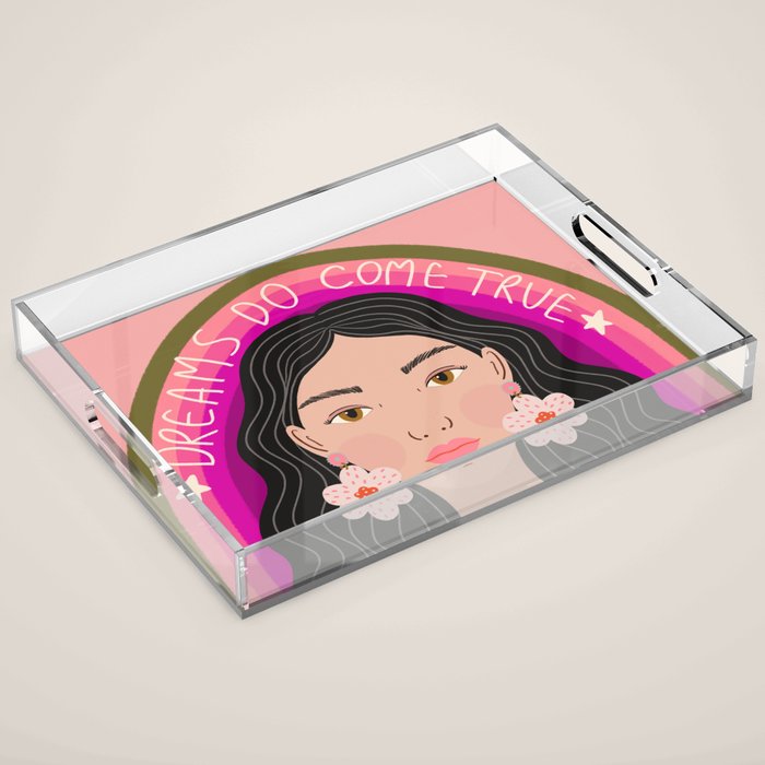 Woman Portrait - Dreams do come true  Acrylic Tray Gallery Image 1