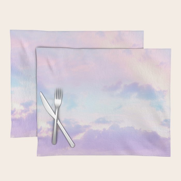 Unicorn Pastel Clouds #1 #decor #art #society6 Placemat Gallery Image 1