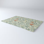 William Morris Arbutus Major Blue Cream Red Pattern Rug Gallery Image 3