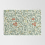 William Morris Arbutus Major Blue Cream Red Pattern Rug Gallery Image 2