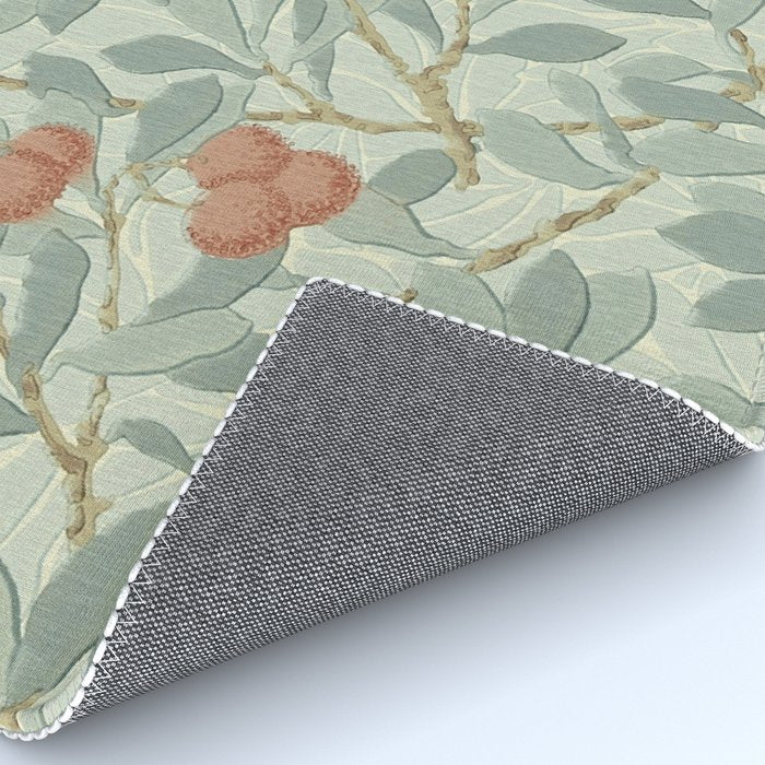 William Morris Arbutus Major Blue Cream Red Pattern Rug Gallery Image 4