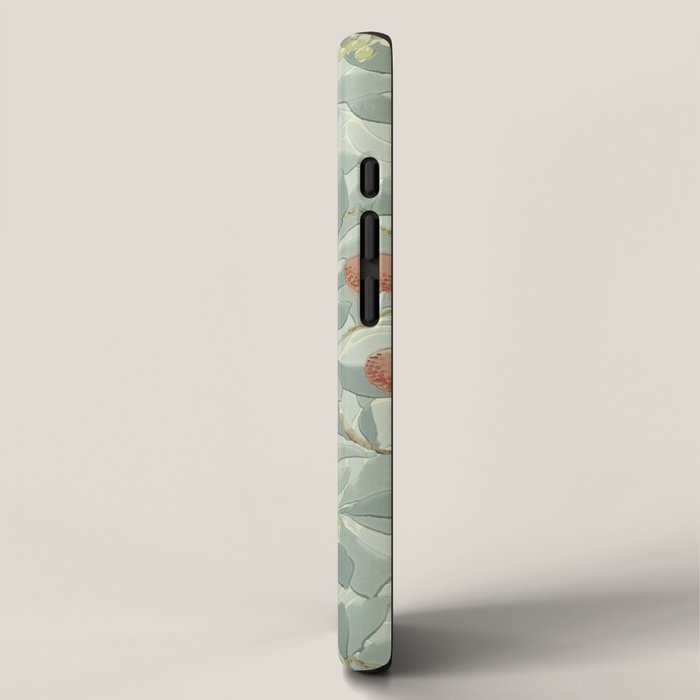 William Morris Arbutus Major Blue Cream Red Pattern iPhone Case Gallery Image 2