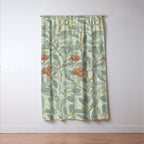 William Morris Arbutus Major Blue Cream Red Pattern Window Curtain Gallery Image 3