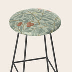 William Morris Arbutus Major Blue Cream Red Pattern Stool Gallery Image 2